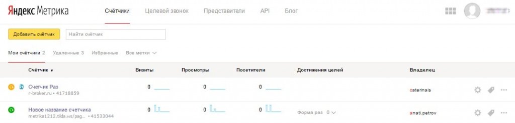 Страница счетчики Страница счетчики
