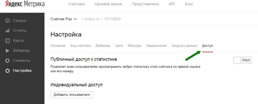 Настройка доступ Настройка доступ